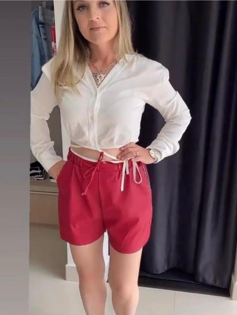 SHORTS PU MENINA BONITA BORDO M