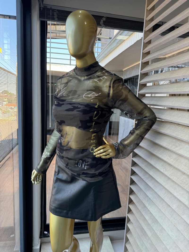 BASICA TULE LULEG VERDE MUSGO ESTAMPA VERDE MILITAR M